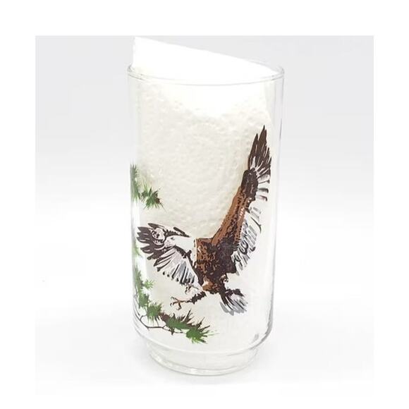 Vtg Burger Chef Glass Bald Eagle 1978 Collectors Endangered Species Tumbler - Picture 1 of 14